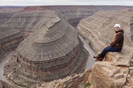 Syl &#039;boven&#039; de prachtige Goosenecks en Colorado rivier